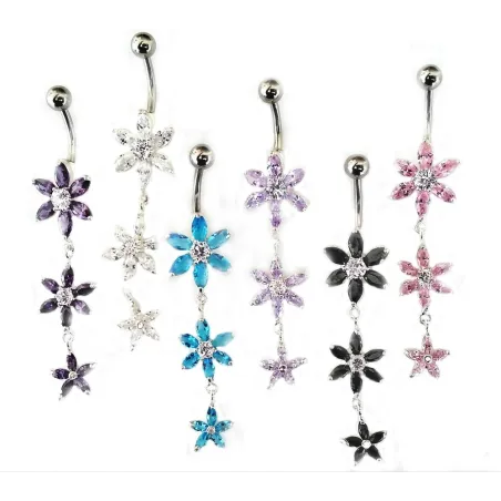 piercing de nombril obtenable dans de nombreuses couleurs de strass.- bijouxbijoux.ch