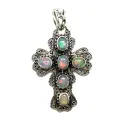 pendentif argent massif 925 avec opales