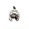 pendentif en argent motif tête de cheval avec son fer porte bonheur .-bijouxbijoux.ch
