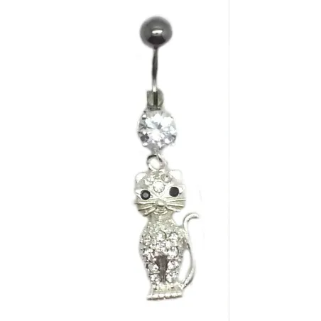 nette kleine Katze Bauchnabelpiercing-bijouxbijoux.ch