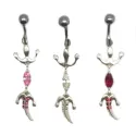 Piercing de nombril Salamandre mobile,bon prix et trés joli.-bijouxbijoux.ch
