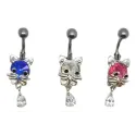 piercing de nombril chat 316 L.- bijouxbijoux.ch