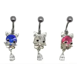 piercing de nombril chat 316 L.- bijouxbijoux.ch