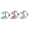 magnifique piercing Dauphin avec cristaux de couleur.-bijouxbijoux.ch