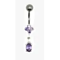 piercing de nombril avec motif en argent et tige, en acier chirurgical,très bon prix. - bijouxbijoux.ch