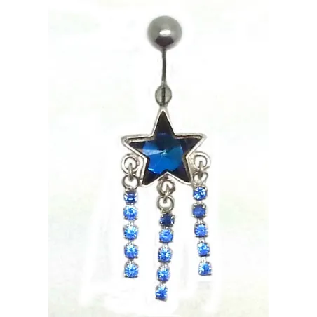 piercing de nombril en forme d'étoile en strass.- bijouxbijoux.ch